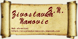 Živoslavka Manović vizit kartica